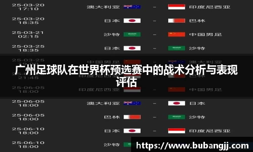 广州足球队在世界杯预选赛中的战术分析与表现评估